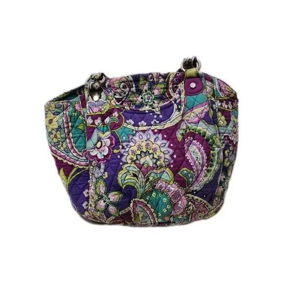 Vera Bradley retired quilted Mandy tote bag in a plum crazy paisley pattern. - Picture 10 of 16